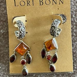 Lori Bonn Garnet & Amber Drop Earrings